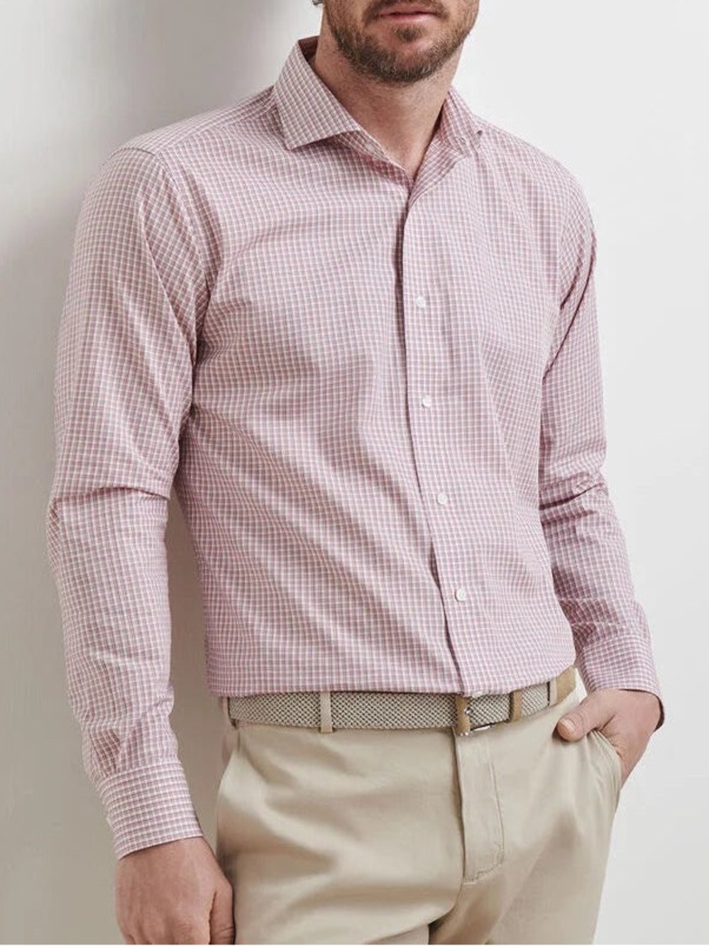 NWT Peter Millar Torino Cotton Sport Shirt: Red Rouge (XL)